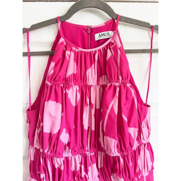 AMUR Ayesha Mini Halter Dress Dahlia Pink - Picture 6 of 8